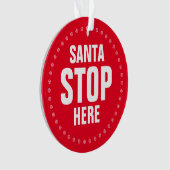 Père Noël Stop Here rouge & blanc mignon drôle Noë (devant)