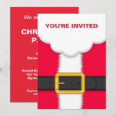 Père Noël Suit Christmas Party Invitation (Devant / Derrière)