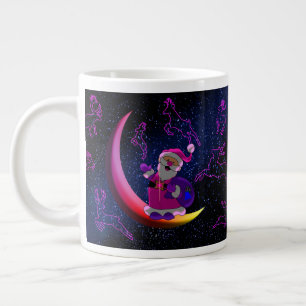 Père Noël sur la lune tasse jumbo pour tous les jo