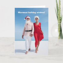 Père Noël sur la plage Carte de vacances