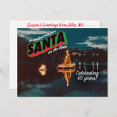 Père Noël sur la rivière Carte postale 1 (Devant / Derrière)