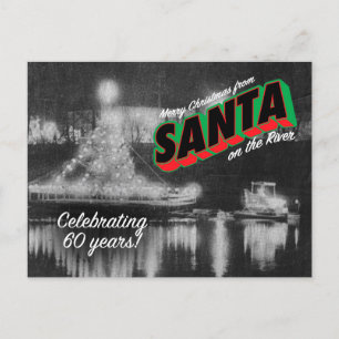 Père Noël sur la rivière carte postale 8