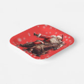 Père Noël sur les assiettes de Noël du cheval (Angulaire)