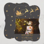 Père Noël Sur Son Chemin Carte photo De Vacances (Devant / Derrière)