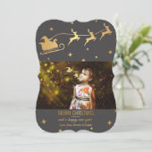 Père Noël Sur Son Chemin Carte photo De Vacances (Debout devant)