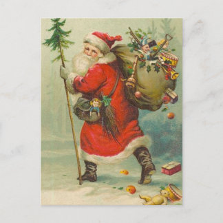 Père Noël sur son chemin Carte postale