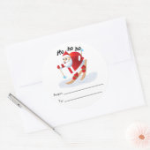 Père Noël sur Stickers Ski de Neige Arrondi/De (Enveloppe)