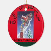 Père Noël sur un ornement de cercle de Noël de (Gauche)