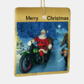 Père Noël sur un ornement de Noël de moto (Droite)