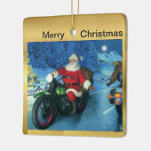 Père Noël sur un ornement de Noël de moto (Gauche)