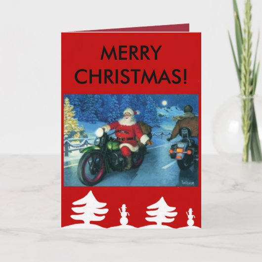 Père Noël sur une carte de Noël de Harley (Devant)