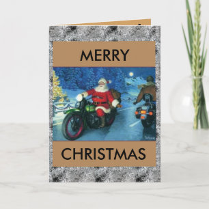 père Noël sur une carte de Noël Harley