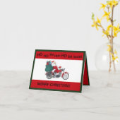 Père Noël sur une carte de Noël moto (Fleur jaune)