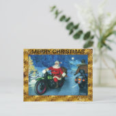 Père Noël sur une carte postale de Noël pour moto (Debout devant)