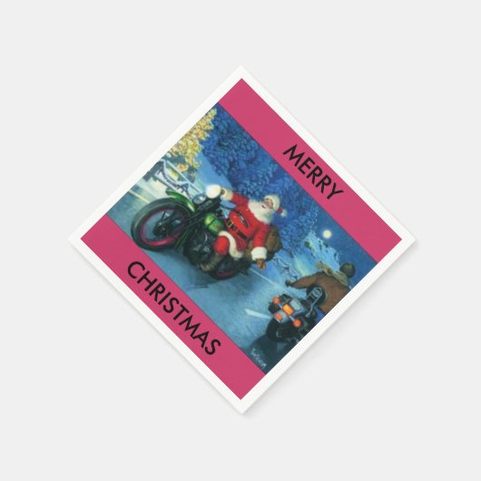 Père Noël sur une serviette en papier moto (Coin)