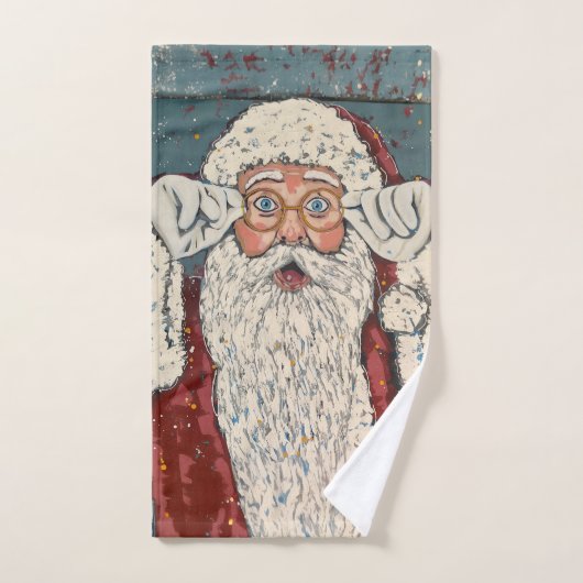Père Noël Surpris (Serviette à main)