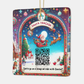 Père Noël Tracker QR Code Carré ornement de Noël (Gauche)