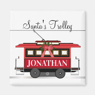 Père Noël Trolley Magnet de Noël