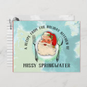 Père Noël ustensiles cuisine cuisson carte de rece (Devant / Derrière)