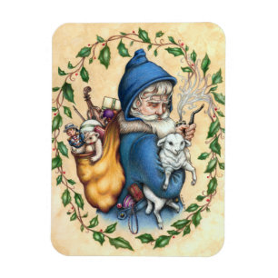 Pere Noel VADER KERSTMIS MAGNEET rechthoek