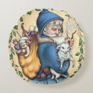 Pere Noel VADER KERSTMIS RONDE SIERKUSSEN Rond Kussen