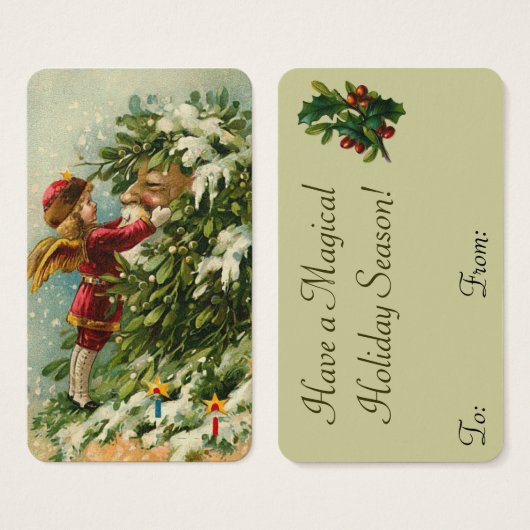 Père Noël victorienne et Fae Mini salutations ou é (Devant & derrière)