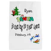 Père Noël vient en ville Noël Sacs cadeaux (Dos)