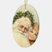 Père Noël vintage Avec Ornement Enfant (Gauche)