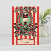 Père Noël vintage. Carte de Noël modifiable (Debout devant)