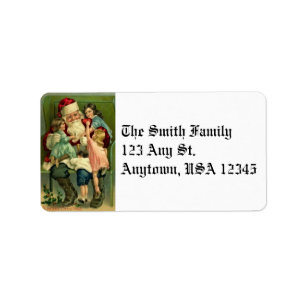 Père Noël vintage et étiquettes de adresse