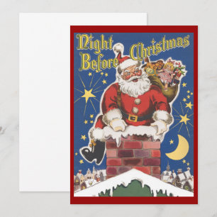 Père Noël vintage, invitation à une fête de Noël