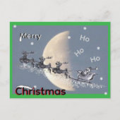 Père Noël volant sur un traîneau à rennes Carte de (Devant)