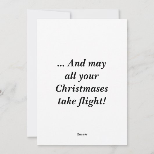 Père Noël volant vélo air-y carte à plat de Noël (Dos)