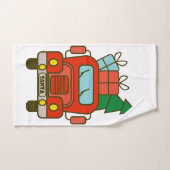 Père Noël vue de devant Joyeux Noël (Serviette à main)