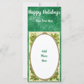 Père Noël Winking vintage sur carte Green Flat. (Dos)