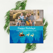 Père Noël Winter Scene Carte photo de vacances