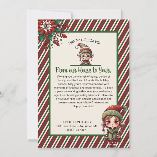 Père Noël Workshop Compagnie Cartes de Noël (Dos)