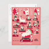 Père Noël Yoga Workshop Carte postale de Noël (Devant / Derrière)