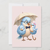 Père Oiseau Carte Pliée Pour Papa (Devant)