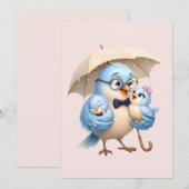 Père Oiseau Carte Pliée Pour Papa (Devant / Derrière)