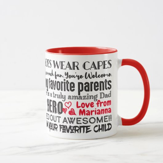 Père Papa Drôle Cite Des Voeux de Fille Mug (Droite)