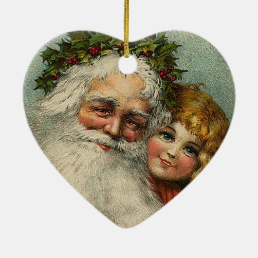 Père Père Noël Ornement de coeur de Noël (Dos)