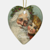 Père Père Noël Ornement de coeur de Noël (Gauche)