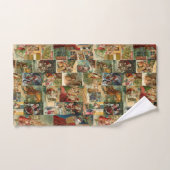 Père victorien Noël avec enfants Collage (Serviette à main)