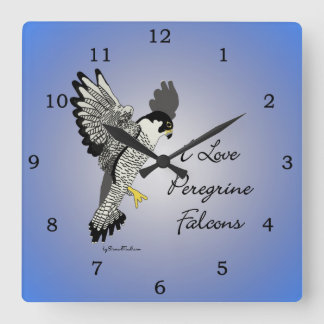 Peregrine Falcon Clock Vierkante Klok