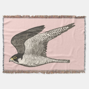 Peregrine Falcon Colored Pencil Kunst op roze Deken