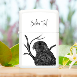 Peregrine Falcon in boomtakken met handschrift