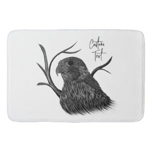 Peregrine Falcon in boomtakken met handschrift Badmat