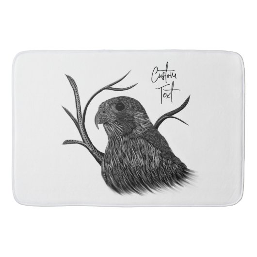 Peregrine Falcon in boomtakken met handschrift Badmat (Voorkant)