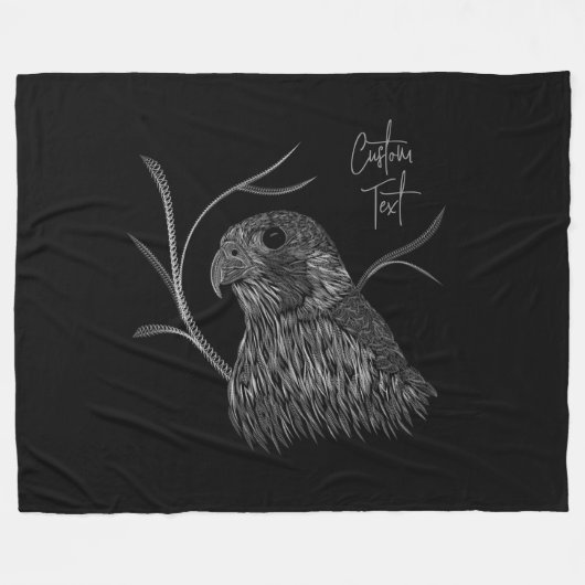 Peregrine Falcon in boomtakken met handschrift Fleece Deken (Voorkant (Horizontaal))